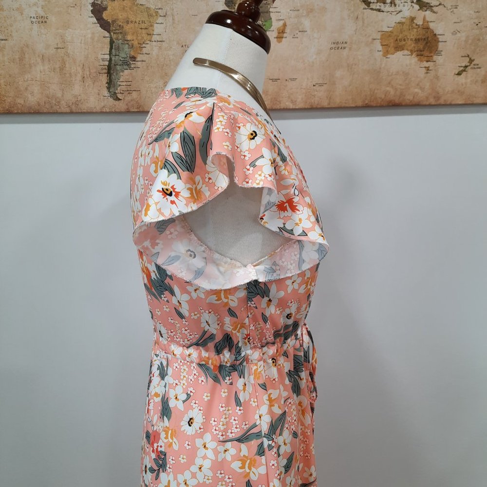Floral ruffle boho button down maxi dress - Picture 7 of 11